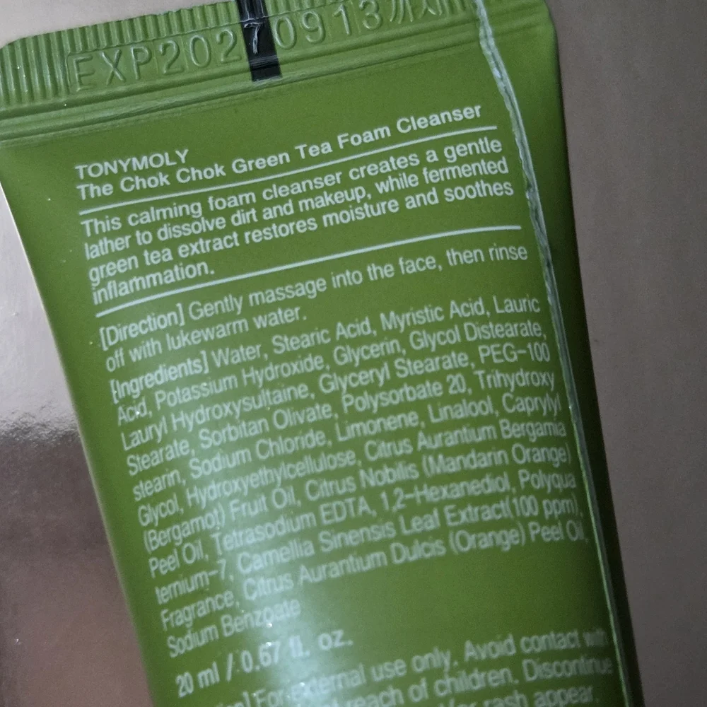 5/$25 Tonymoly The Chok Chok Green Tea Foam Cleanser